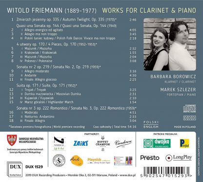 Photo No.2 of Friemann: Works For Clarinet and Piano
