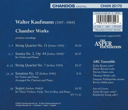 Photo No.2 of Chamber Works by Walter Kaufmann