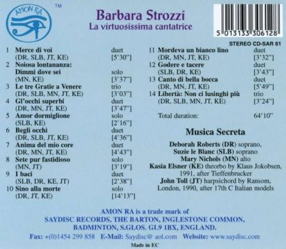Photo No.2 of The vocal music of Barbara Strozzi