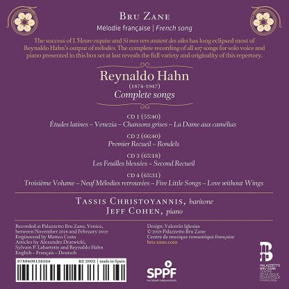 Photo No.2 of Reynaldo Hahn: Complete Songs