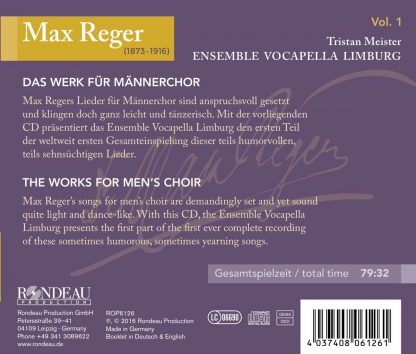 Photo No.2 of Reger: Works For Men's Choir Vol. 1