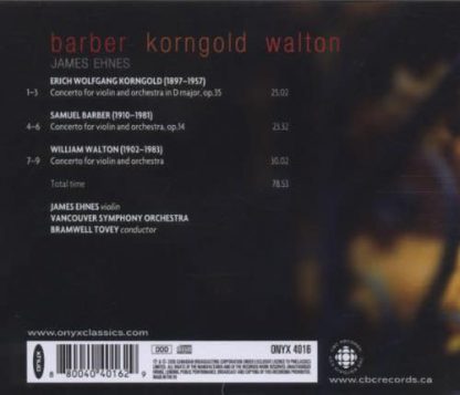 Photo No.2 of Barber, Walton and Korngold: Violin Concertos