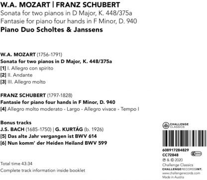Photo No.2 of Piano Duo Scholtes & Janssens - Mozart/Schubert/Bach