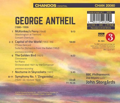 Photo No.2 of George Antheil: Orchestral Works Vol. 3