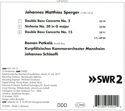 Photo No.2 of Sperger: Double Bass Concertos Nos. 2 & 15 & Sym No. 30