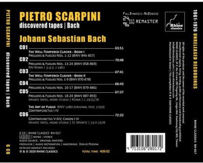 Photo No.2 of Pietro Scarpini Plays Bach (6cd-Box)