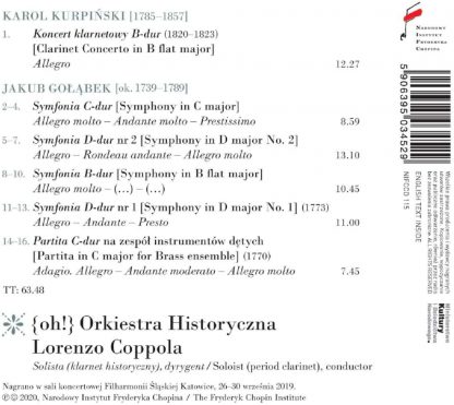 Photo No.2 of Jakub Golabek: Symphonies / Karol Kurpinski: Clarinet Concerto