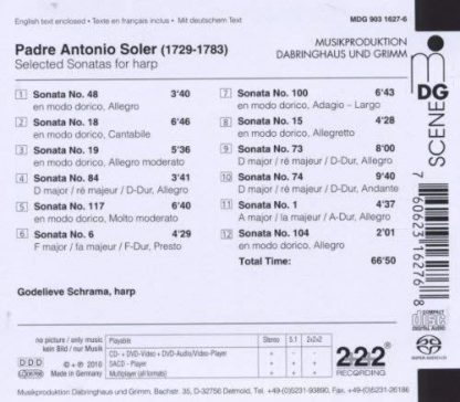 Photo No.2 of Padre Antonio Soler: Selected Sonatas for Harp