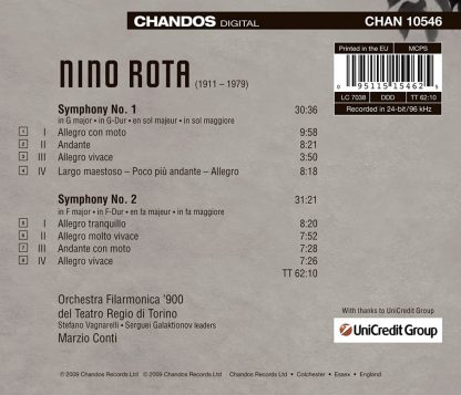 Photo No.2 of Nino Rota: Symphonies Nos 1 & 2