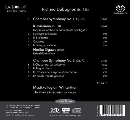 Photo No.2 of Richard Dubugnon - Klavieriana and Chamber Symphonies