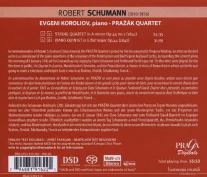 Photo No.2 of Schumann: String Quartet No. 1, Piano Quintet