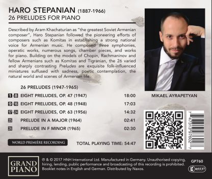 Photo No.2 of Haro Stepanian: 26 Preludes for Piano