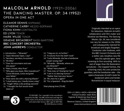 Photo No.2 of Malcolm Arnold: The Dancing Master op.34 (Opera in 1 Act)
