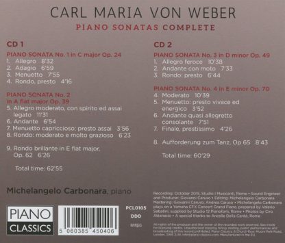 Photo No.2 of Weber: Complete Piano Sonatas