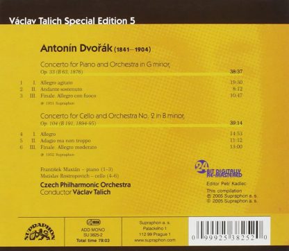 Photo No.2 of Talich Special Edition 5. Dvořák: Cello & Piano Concertos