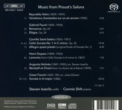 Photo No.2 of Music From Proust's Salons (Cello Works)