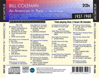 Photo No.2 of Bill Coleman: An American In Paris - His 47 Finest (1934-1960)