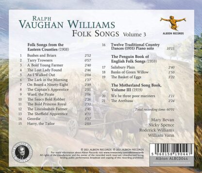 Photo No.2 of Ralph Vaughan Williams: Folk Songs Vol. 3