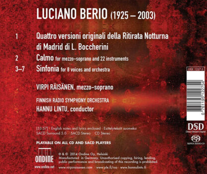 Photo No.2 of Luciano Berio: Sinfonia & Calmo