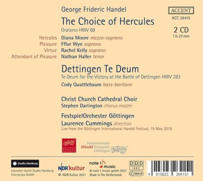 Photo No.2 of Georg Friedrich Händel: The Choice of Hercules & Dettingen Te Deum