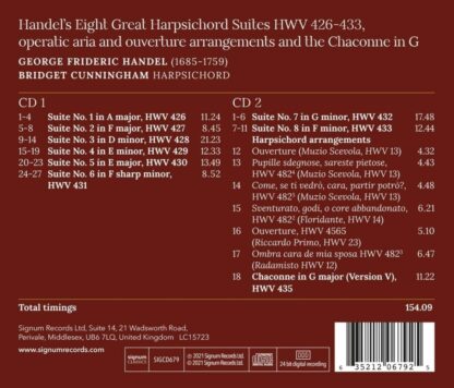 Photo No.2 of Georg Friedrich Händel: The 8 Great Harpsichord Suites