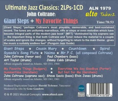 Photo No.2 of Ultimate Jazz Classics: 2LPs – 1CD John Coltrane: Giant Steps / My Favorite Things
