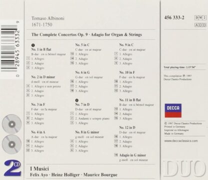 Photo No.2 of Tomaso Albinoni: 12 Concertos, Op. 9, etc.