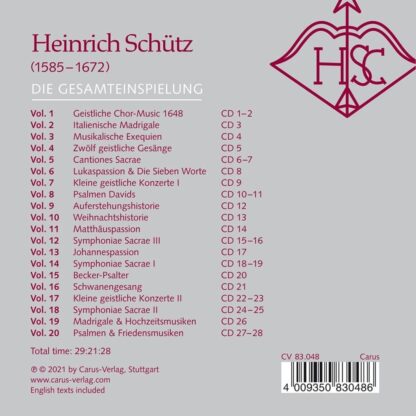 Photo No.2 of Heinrich Schütz: Complete Recordings