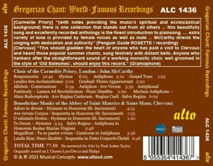 Photo No.2 of Gregorian Chant- World-Famous Recordings