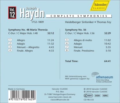 Photo No.2 of Joseph Haydn: Symphonies No.48 Maria Theresia, No.56