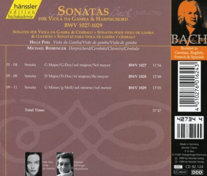 Photo No.2 of Bach, J S: Viola da Gamba Sonatas Nos. 1-3, BWV1027-1029