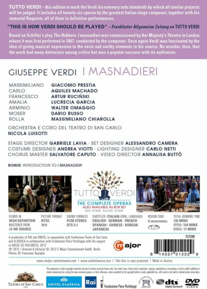 Photo No.2 of Giuseppe Verdi: I Masnadieri (Tutto Verdi Vol.11)