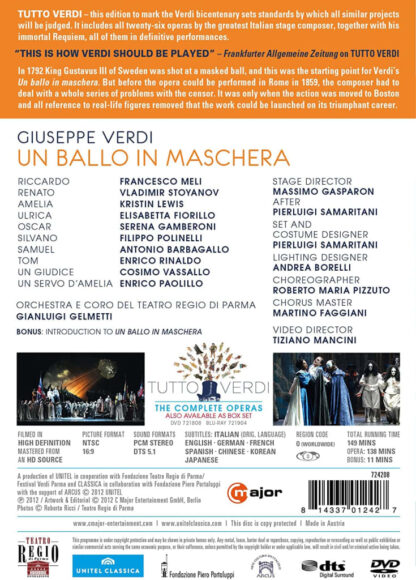 Photo No.2 of Giuseppe Verdi: Un ballo in maschera (Tutto Verdi Vol.21)