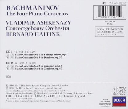 Photo No.2 of Rachmaninov: Piano Concertos Nos. 1-4