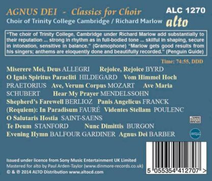 Photo No.2 of Agnus Dei (Barber) / Miserere (Allegri) - Classics for Choir
