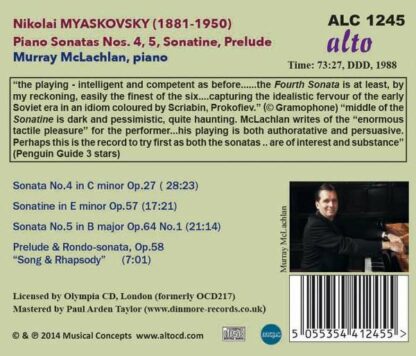 Photo No.2 of Myaskovsky: Piano Sonatas Nos. 4, 5 & Sonatine