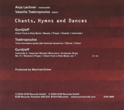 Photo No.2 of Chants, Hymns and Dances - Music of Gurdjieff and Tsabropoulos