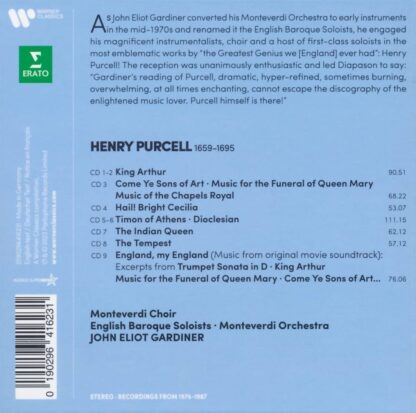 Photo No.2 of Henry Purcell: Music for the Stage - John Eliot Gardiner