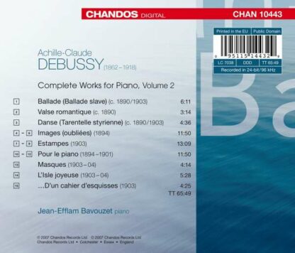 Photo No.2 of Claude Debussy: Complete Works for Solo Piano Vol. 2
