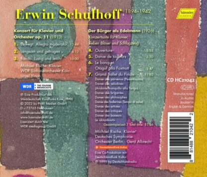 Photo No.2 of Erwin Schulhoff: Konzert für Klavier und Orchester, Op. 11 - Der Bürger als Edelmann