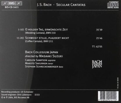 Photo No.2 of J. S. Bach: Secular Cantatas, Vol.1 (BWV 210, 211)