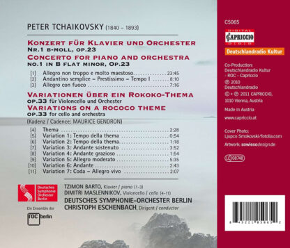 Photo No.2 of Tchaikovsky: Piano Concerto No. 1 & Rococo Variations