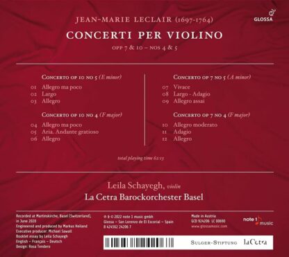 Photo No.2 of Jean Marie Leclair: Concerti Per Violon Opp. 7 & 10