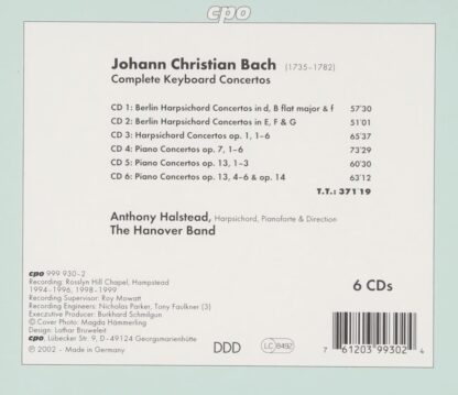 Photo No.2 of Johann Christian Bach - Complete Keyboard Concertos