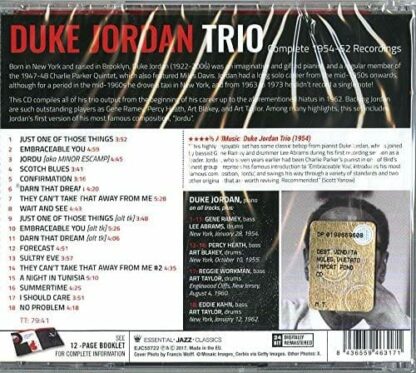 Photo No.2 of Duke Jordan: Complete 1954-62 Recordings