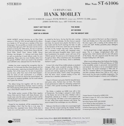 Photo No.2 of Hank Mobley: Curtain Call (Tone Poet Vinyl 180g)