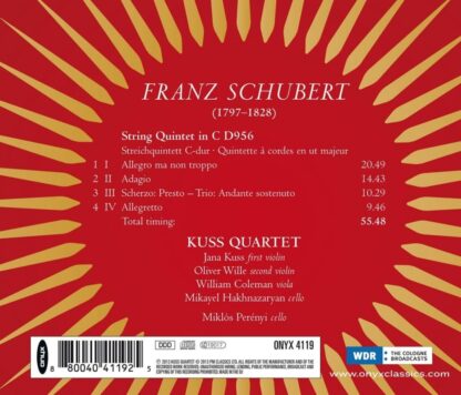 Photo No.2 of Franz Schubert: String Quintet in C major, D956