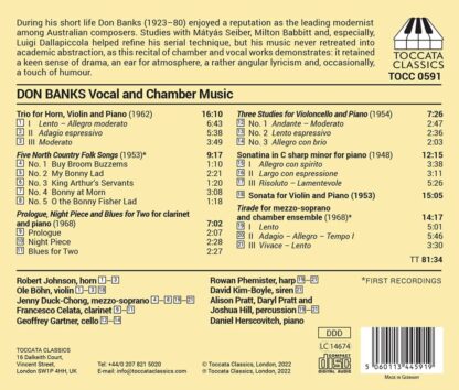 Photo No.2 of Don Banks: Vocal and Chamber Music