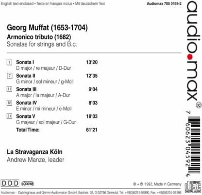 Photo No.2 of Georg Muffat: Armonico Tributo (Sonatas for Strings and Basso Continuo Nos. 1-15)