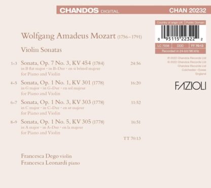 Photo No.2 of Wolfgang Amadeus Mozart: Violin Sonatas